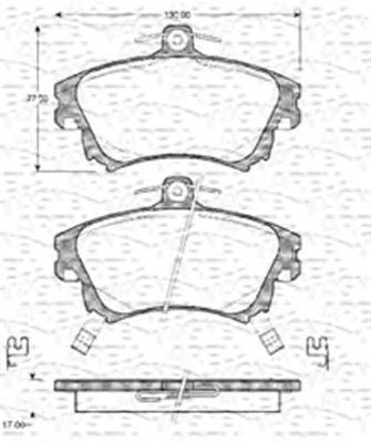 MAGNETI MARELLI 363702161030 -  Комплект тормозных колодок, дисковый тормоз